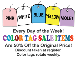 Daily Color Tag Sales at Thrift Town!